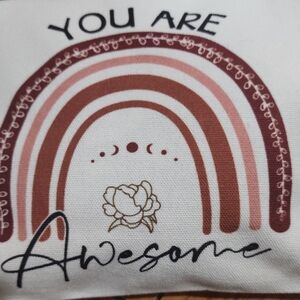 You Are Awesome Rainbow Themed Makeup Bag